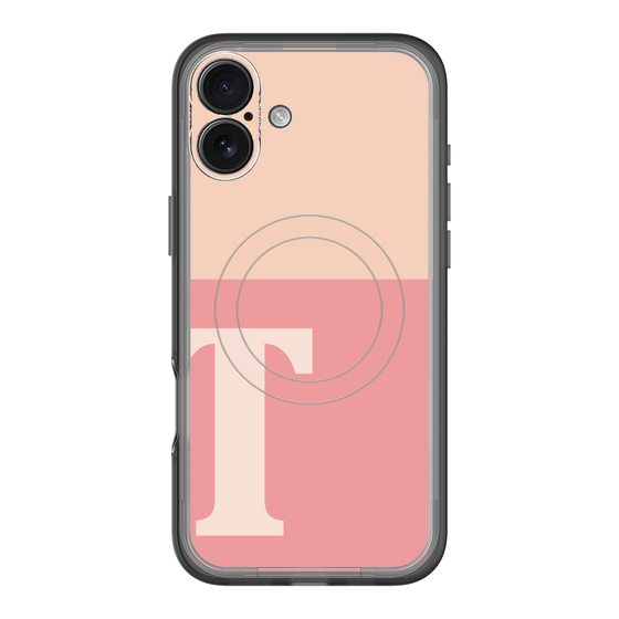 スリムプロテクションプレミアムケース with MagSafe［ オリジナル - initial two tone - T pink ］