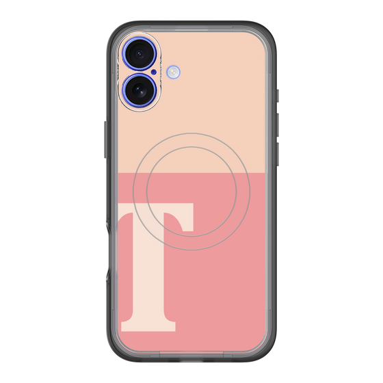 スリムプロテクションプレミアムケース with MagSafe［ オリジナル - initial two tone - T pink ］