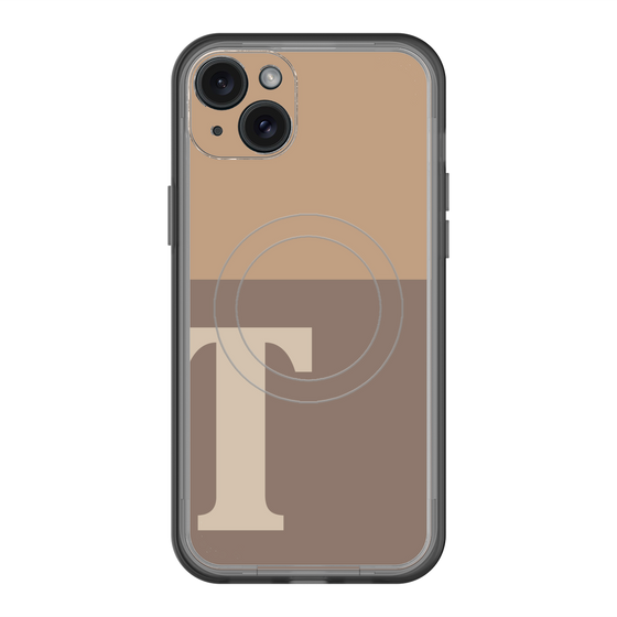 スリムプロテクションプレミアムケース with MagSafe［ オリジナル - initial two tone - T brown ］