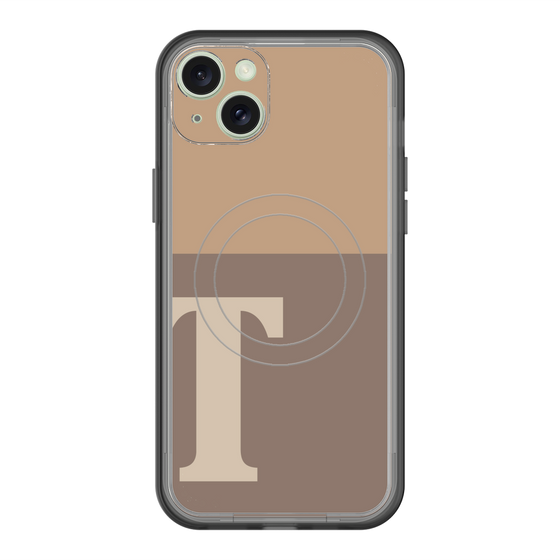 スリムプロテクションプレミアムケース with MagSafe［ オリジナル - initial two tone - T brown ］