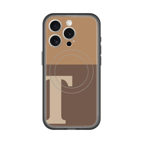 スリムプロテクションプレミアムケース with MagSafe［ オリジナル - initial two tone - T brown ］