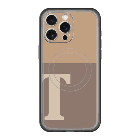 スリムプロテクションプレミアムケース with MagSafe［ オリジナル - initial two tone - T brown ］