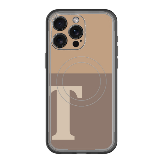 スリムプロテクションプレミアムケース with MagSafe［ オリジナル - initial two tone - T brown ］