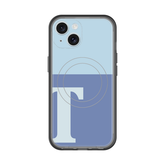 スリムプロテクションプレミアムケース with MagSafe［ オリジナル - initial two tone - T blue ］