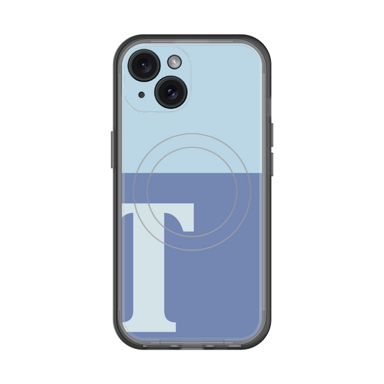 スリムプロテクションプレミアムケース with MagSafe［ オリジナル - initial two tone - T blue ］