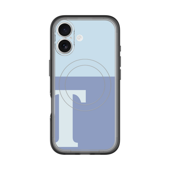 スリムプロテクションプレミアムケース with MagSafe［ オリジナル - initial two tone - T blue ］