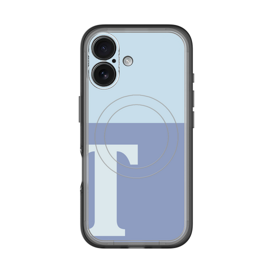 スリムプロテクションプレミアムケース with MagSafe［ オリジナル - initial two tone - T blue ］