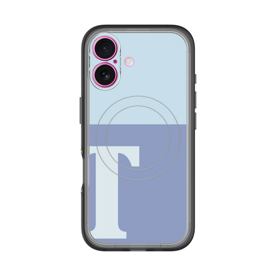 スリムプロテクションプレミアムケース with MagSafe［ オリジナル - initial two tone - T blue ］