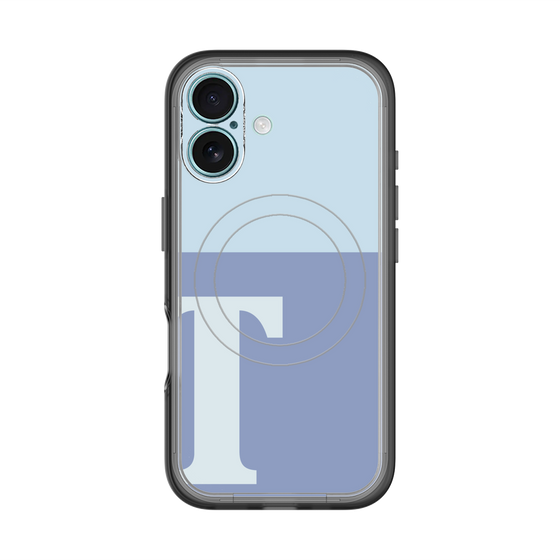 スリムプロテクションプレミアムケース with MagSafe［ オリジナル - initial two tone - T blue ］