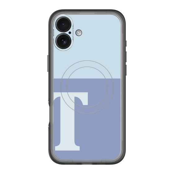 スリムプロテクションプレミアムケース with MagSafe［ オリジナル - initial two tone - T blue ］