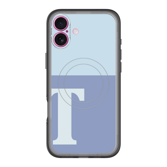 スリムプロテクションプレミアムケース with MagSafe［ オリジナル - initial two tone - T blue ］
