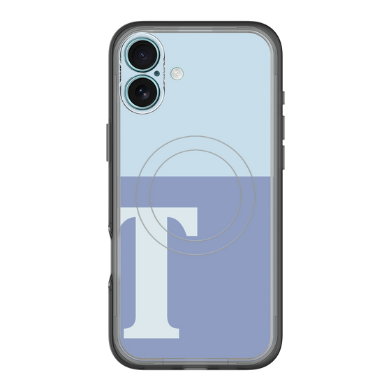 スリムプロテクションプレミアムケース with MagSafe［ オリジナル - initial two tone - T blue ］