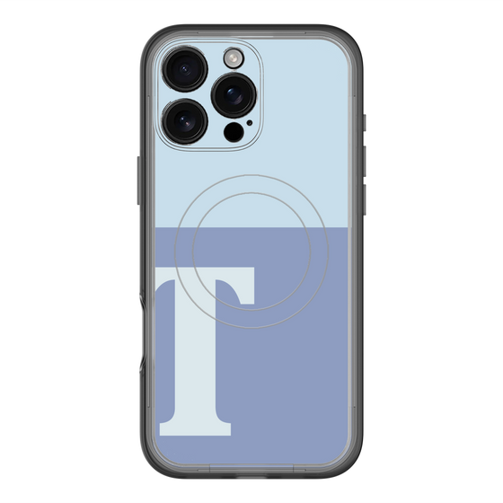 スリムプロテクションプレミアムケース with MagSafe［ オリジナル - initial two tone - T blue ］