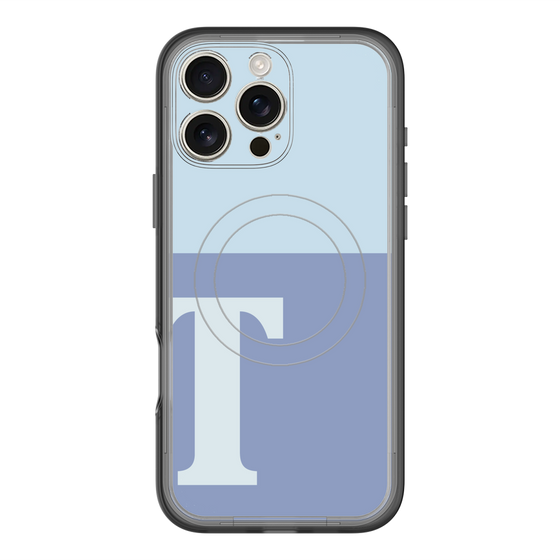 スリムプロテクションプレミアムケース with MagSafe［ オリジナル - initial two tone - T blue ］