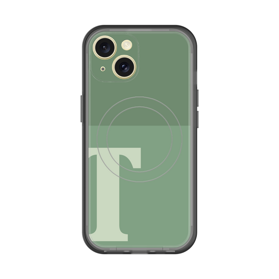 スリムプロテクションプレミアムケース with MagSafe［ オリジナル - initial two tone - T green ］