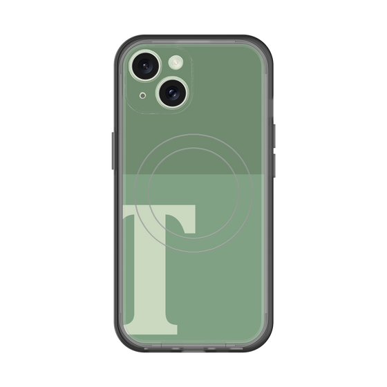 スリムプロテクションプレミアムケース with MagSafe［ オリジナル - initial two tone - T green ］
