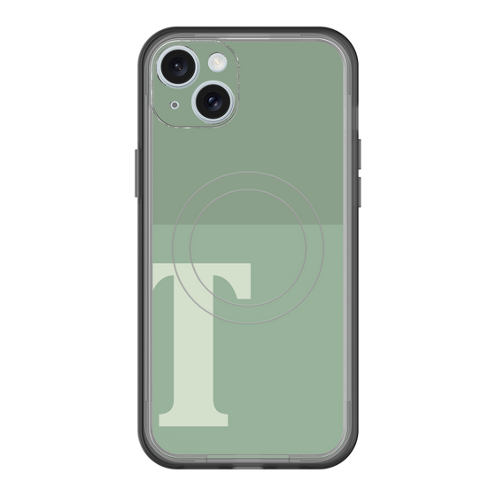 スリムプロテクションプレミアムケース with MagSafe［ オリジナル - initial two tone - T green ］