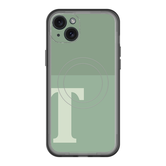 スリムプロテクションプレミアムケース with MagSafe［ オリジナル - initial two tone - T green ］