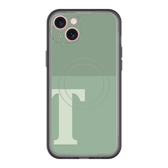 スリムプロテクションプレミアムケース with MagSafe［ オリジナル - initial two tone - T green ］