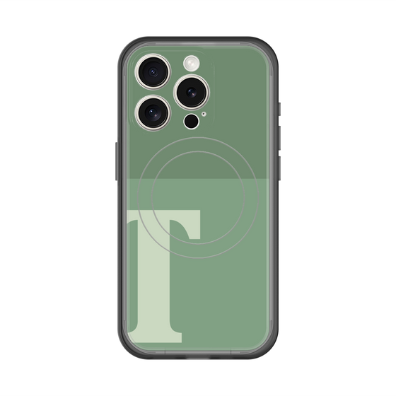 スリムプロテクションプレミアムケース with MagSafe［ オリジナル - initial two tone - T green ］