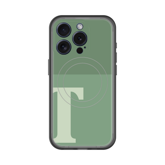 スリムプロテクションプレミアムケース with MagSafe［ オリジナル - initial two tone - T green ］