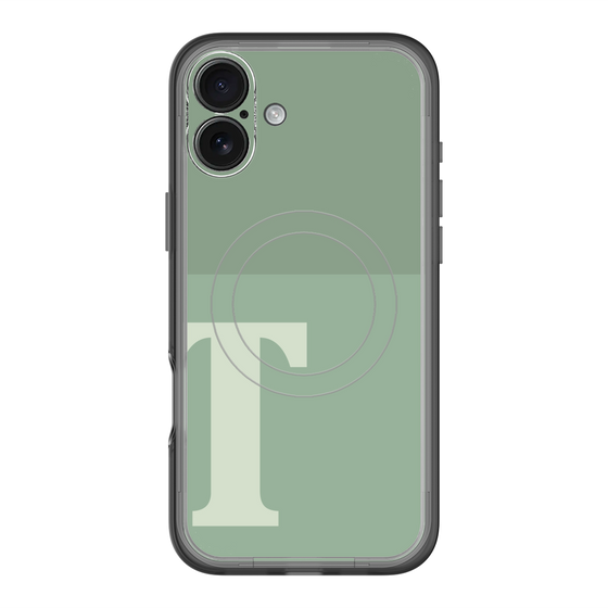 スリムプロテクションプレミアムケース with MagSafe［ オリジナル - initial two tone - T green ］