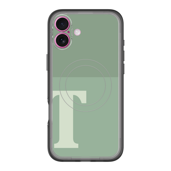 スリムプロテクションプレミアムケース with MagSafe［ オリジナル - initial two tone - T green ］