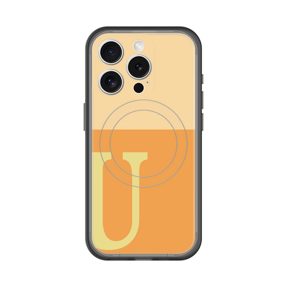スリムプロテクションプレミアムケース with MagSafe［ オリジナル - initial two tone - U orange ］