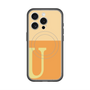 スリムプロテクションプレミアムケース with MagSafe［ オリジナル - initial two tone - U orange ］