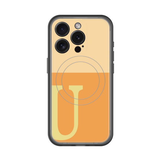 スリムプロテクションプレミアムケース with MagSafe［ オリジナル - initial two tone - U orange ］