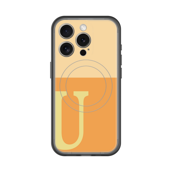 スリムプロテクションプレミアムケース with MagSafe［ オリジナル - initial two tone - U orange ］