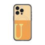 スリムプロテクションプレミアムケース with MagSafe［ オリジナル - initial two tone - U orange ］