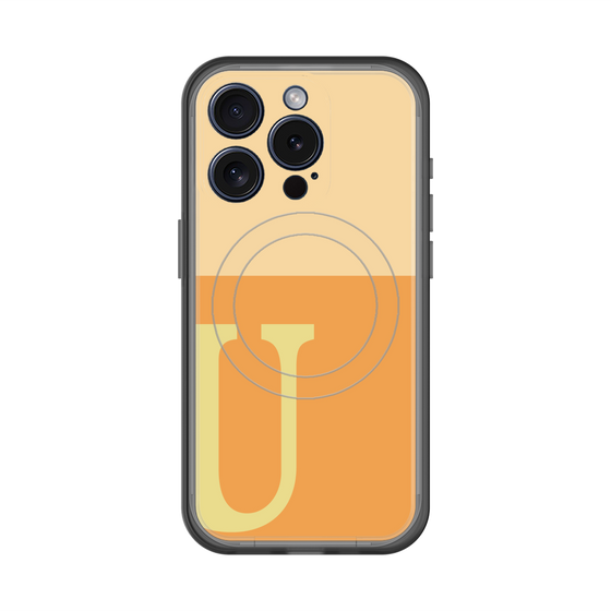 スリムプロテクションプレミアムケース with MagSafe［ オリジナル - initial two tone - U orange ］