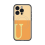 スリムプロテクションプレミアムケース with MagSafe［ オリジナル - initial two tone - U orange ］