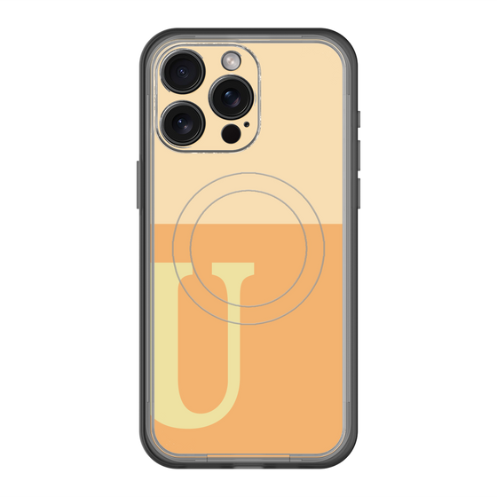 スリムプロテクションプレミアムケース with MagSafe［ オリジナル - initial two tone - U orange ］