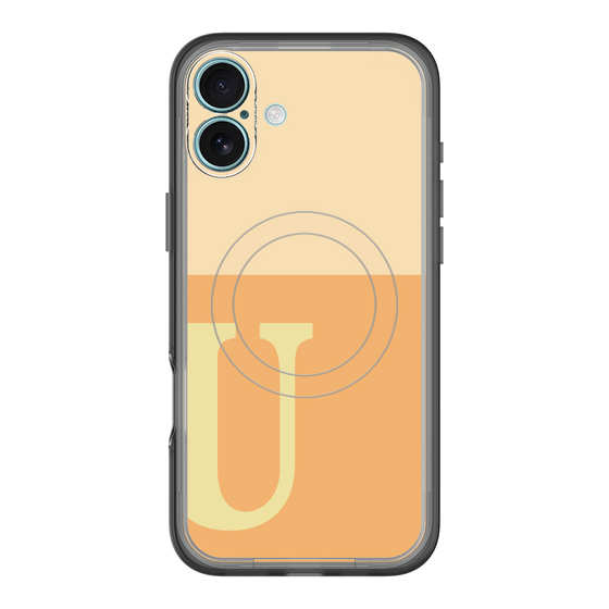 スリムプロテクションプレミアムケース with MagSafe［ オリジナル - initial two tone - U orange ］
