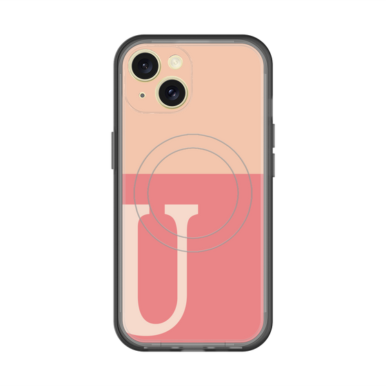 スリムプロテクションプレミアムケース with MagSafe［ オリジナル - initial two tone - U pink ］
