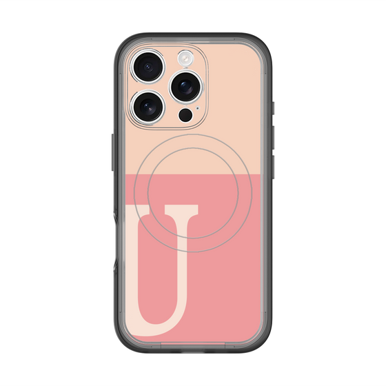 スリムプロテクションプレミアムケース with MagSafe［ オリジナル - initial two tone - U pink ］