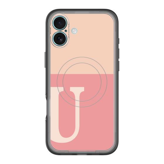 スリムプロテクションプレミアムケース with MagSafe［ オリジナル - initial two tone - U pink ］