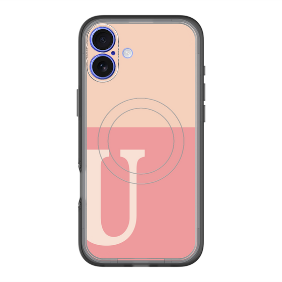スリムプロテクションプレミアムケース with MagSafe［ オリジナル - initial two tone - U pink ］