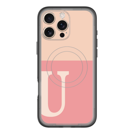 スリムプロテクションプレミアムケース with MagSafe［ オリジナル - initial two tone - U pink ］