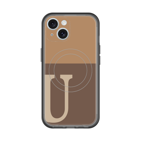 スリムプロテクションプレミアムケース with MagSafe［ オリジナル - initial two tone - U brown ］