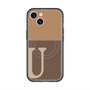 スリムプロテクションプレミアムケース with MagSafe［ オリジナル - initial two tone - U brown ］