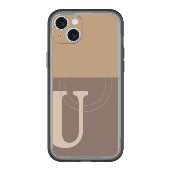 スリムプロテクションプレミアムケース with MagSafe［ オリジナル - initial two tone - U brown ］