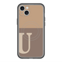 スリムプロテクションプレミアムケース with MagSafe［ オリジナル - initial two tone - U brown ］