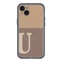 スリムプロテクションプレミアムケース with MagSafe［ オリジナル - initial two tone - U brown ］