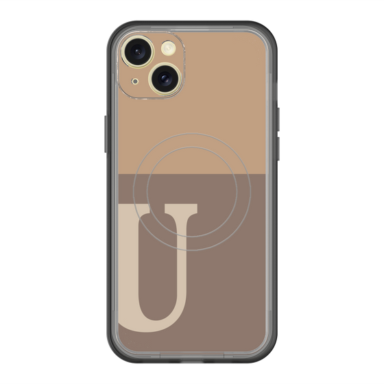 スリムプロテクションプレミアムケース with MagSafe［ オリジナル - initial two tone - U brown ］