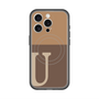 スリムプロテクションプレミアムケース with MagSafe［ オリジナル - initial two tone - U brown ］
