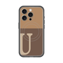スリムプロテクションプレミアムケース with MagSafe［ オリジナル - initial two tone - U brown ］