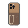 スリムプロテクションプレミアムケース with MagSafe［ オリジナル - initial two tone - U brown ］